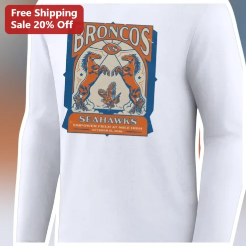 Broncos vs Seahawks Empower Field at Mile High Vintage Long Sleeve Tee NFL Week 6 Game Day Gift