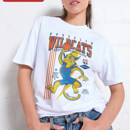 Customer in Chicago, Illinois wearing Brooklyn Wildcats Basketball National League NYC '84 Vintage Retro Tee