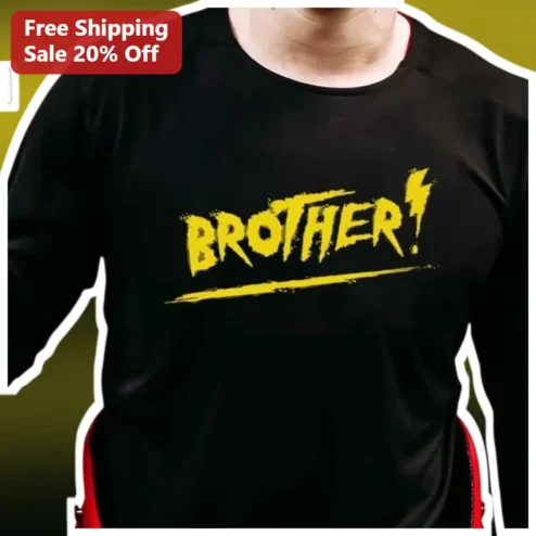 Brother! Distressed Graphic Tee Funny Big Brother Announcement Shirt for Men Women Sibling Gift