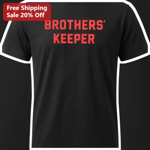 Brothers' Keeper Tee Men's Black Cotton Slogan Shirt for Brotherhood Gift