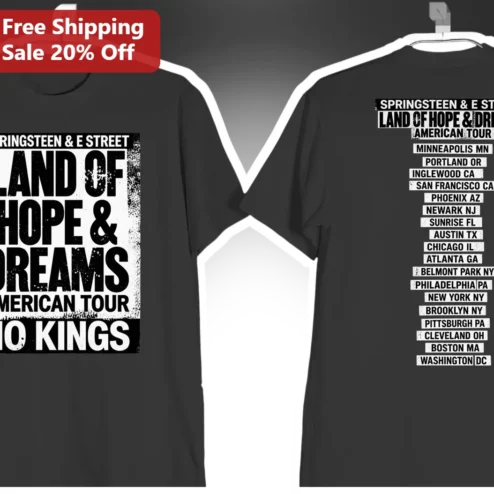 Bruce Springsteen E Street Band Land of Hope and Dreams American Tour No Kings Graphic Tee