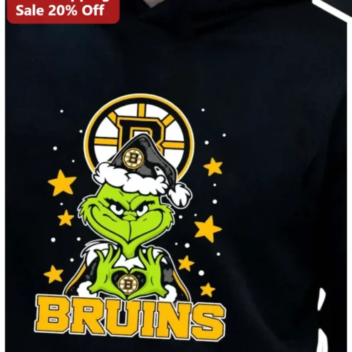 Bruins The Grinch Hockey Hoodie Boston Bruins NHL Fan Gift Funny Holiday Sweatshirt