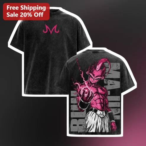 Bubble Kid Buu Dragon Ball Z Vintage Wash Tee Anime Graphic T-Shirt