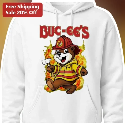 Buc-ee's Beaver Firefighter Hoodie Funny Travel Center Souvenir Apparel