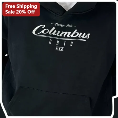 Buckeye State Columbus Ohio USA Hoodie Vintage Retro Typography Sweatshirt Gift for Men Women