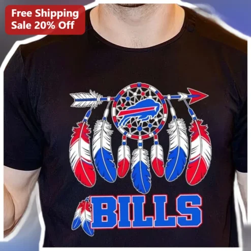 Buffalo Bills Dreamcatcher Graphic Tee NFL Fan Apparel Black Cotton Shirt