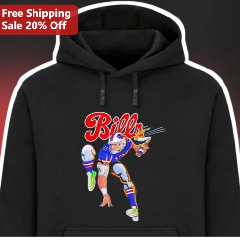 Buffalo Bills Football Player Hoodie Black NFL Fan Gear available at our Chicago, Illinois warehouse