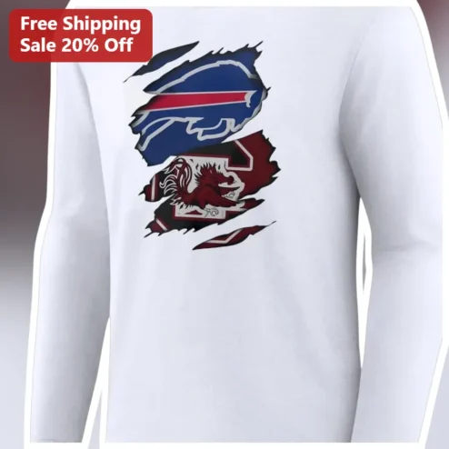 Buffalo Bills vs South Carolina Gamecocks Long Sleeve Tee NFL College Football Rivalry Shirt