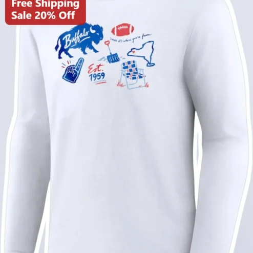 Buffalo Cause It's Where You're From Long Sleeve Tee Buffalo NY Hometown Pride Gift