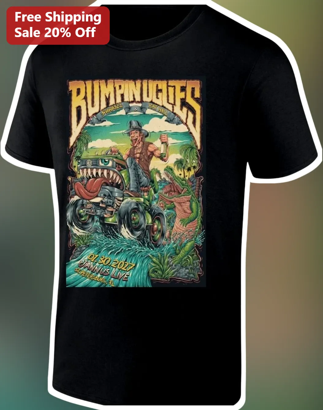 Bumpin Uglies Tee Retro Concert Poster Design Unisex Cotton Shirt