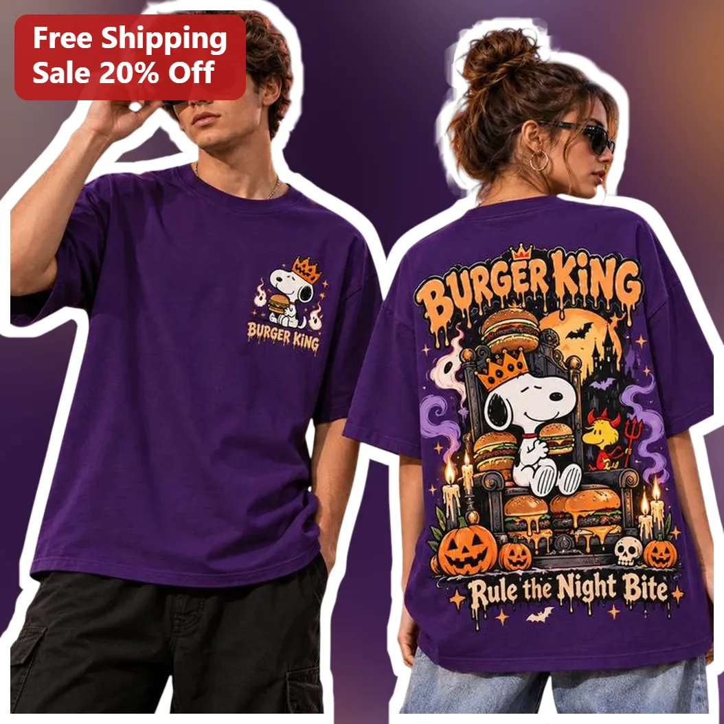 Burger King Rule The Night Snoopy Halloween Graphic Tee