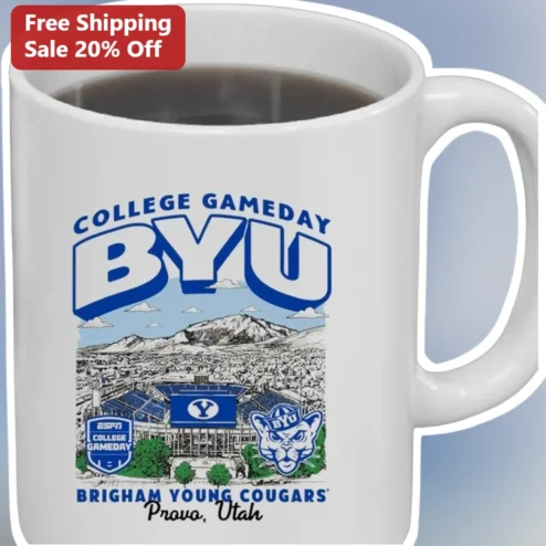 BYU Cougars College GameDay Mug Provo Utah ESPN Football Fan Souvenir Gift