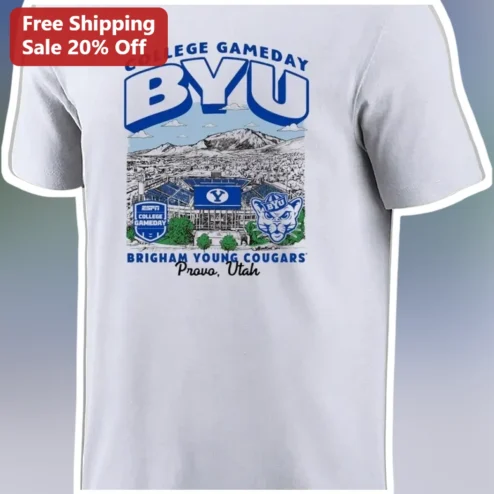 BYU Cougars College GameDay Provo Utah Vintage Graphic Tee