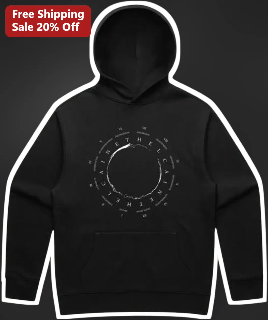 Caine Hoodie The Amazing Digital Circus Horror Movie Fan Gift Black Pullover Sweatshirt