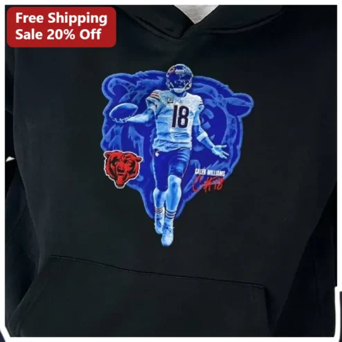 Caleb Williams Chicago Bears Football Player Hoodie available at our Chicago, Illinois warehouse