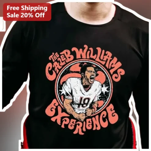 Caleb Williams Experience Tee Vintage Distressed NFL Football Graphic Shirt for Chicago Bears Fans