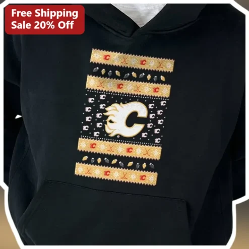 Calgary Flames Ugly Christmas Sweater Hoodie NHL Holiday Fan Apparel Gift