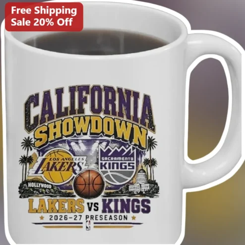 California Showdown Lakers vs Kings Mug 2026-27 Preseason NBA Rivalry Gift