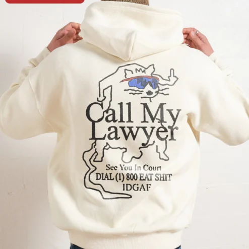 Customer in Chicago, Illinois wearing Call My Lawyer See You In Court Hoodie Funny Legal Humor Gift for Attorneys