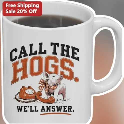 Call The Hogs We'll Answer Mug Funny Pig Farmer Country Humor Coffee Cup Gift
