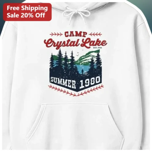 Camp Crystal Lake Est. 1935 Summer 1980 Vintage Horror Hoodie
