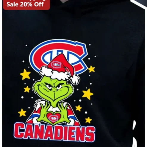 Canadiens Grinch Christmas Hoodie Montreal Canadiens NHL Fan Holiday Sweatshirt