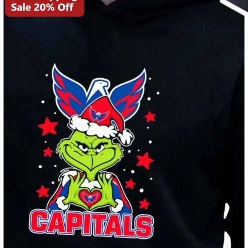 CAPITALS The Grinch Christmas Hoodie Washington Capitals NHL Fan Gear Holiday Gift