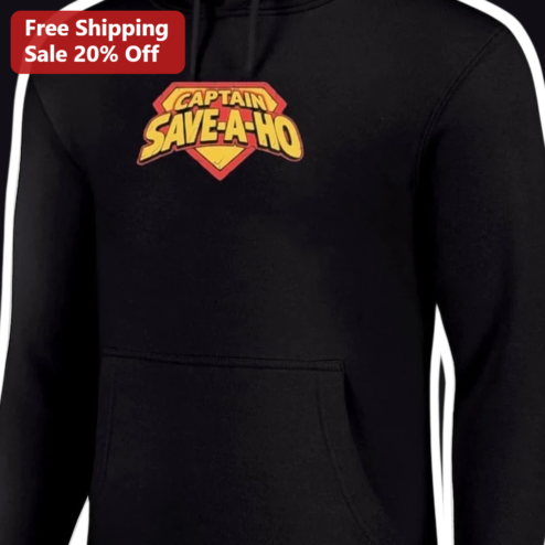 Captain Save-A-Ho Hoodie E-40 Hip Hop Parody Superhero Logo Black Pullover Halloween Costume Gift