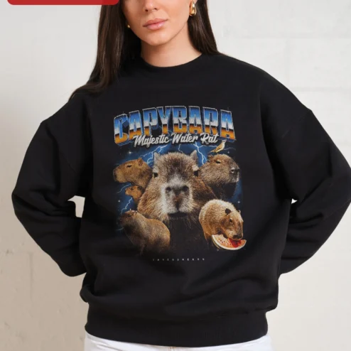 Capybara Majestic Water Rat Sweatshirt Funny Animal Lover Gift Crewneck
