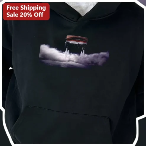 Car Burnout Smoke Hoodie Drift Tire Motorsport Graphic for Men