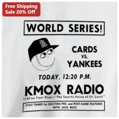 Cards vs Yankees KMOX Radio Vintage World Series Tee St Louis Cardinals Jack Buck Retro Baseball Shirt