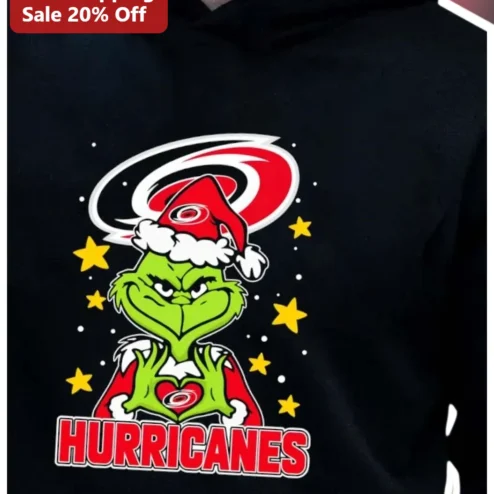 Carolina Hurricanes The Grinch Christmas Hoodie NHL Hockey Fan Holiday Gift