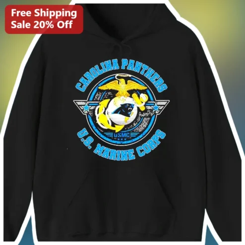 Carolina Panthers U.S. Marine Corps Hoodie NFL Military Veteran Gift