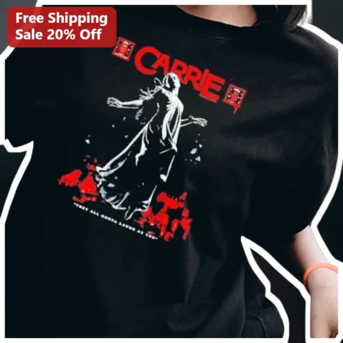Carrie White Horror Movie Graphic Tee Stephen King Retro Cult Film Apparel