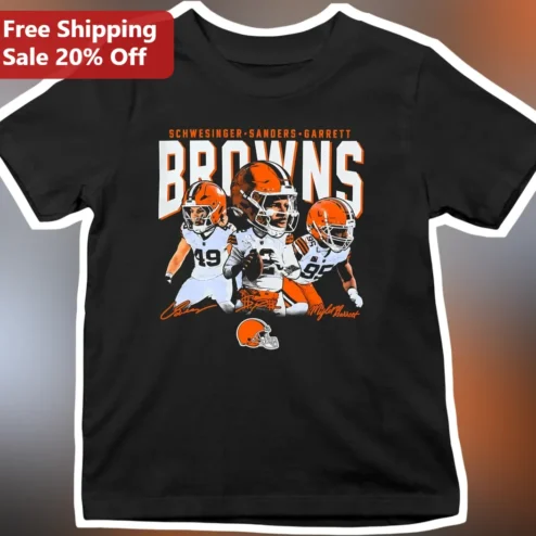 Carson Schwesinger Cleveland Browns Myles Garrett Shedeur Sanders Graphic Tee NFL Fan Apparel
