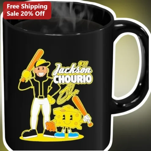 Cartoon Baseball Player and Cheese Mascot Mug Funny Sports Gift for Kids Youth Players