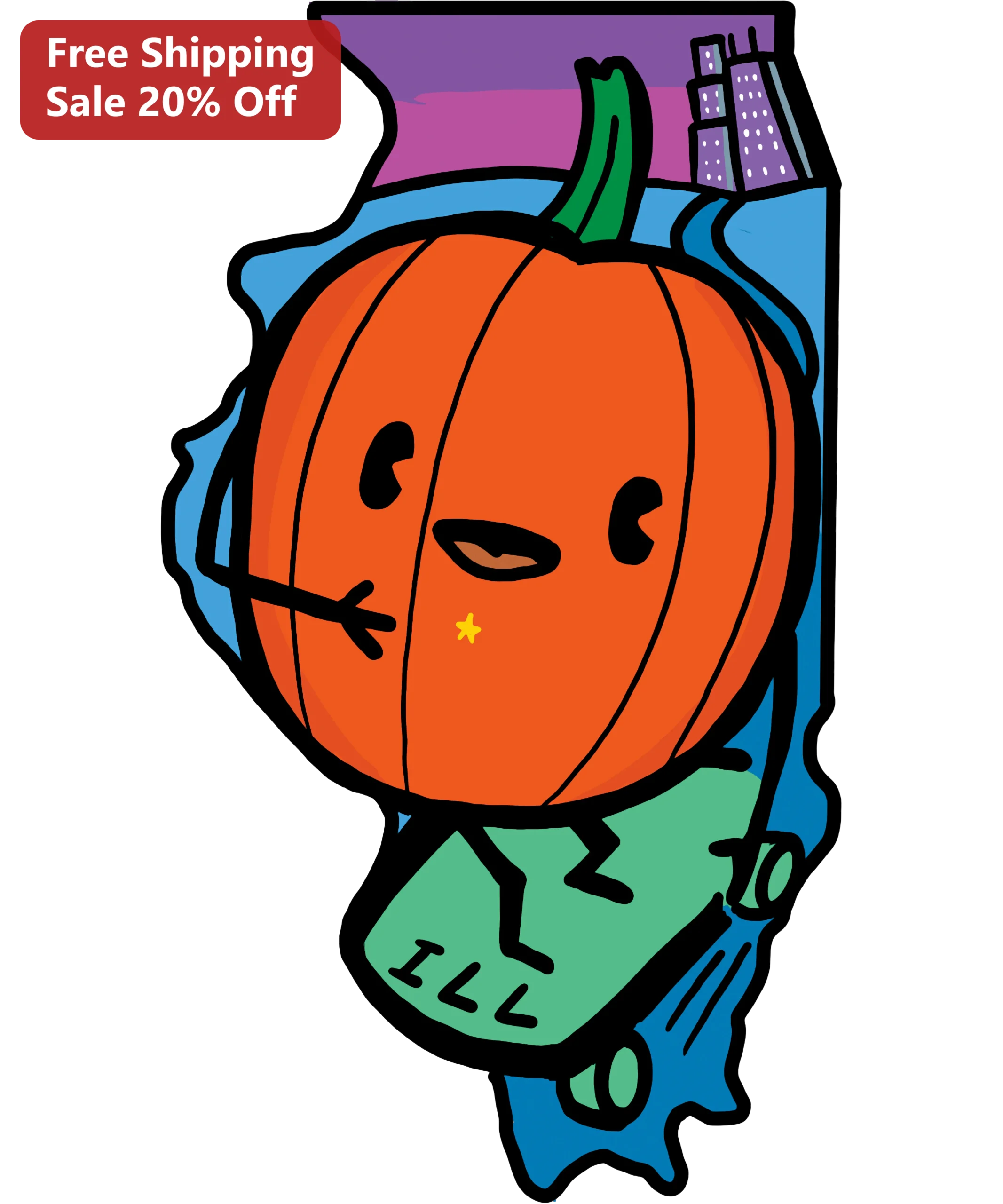 Cartoon Pumpkin Halloween Graphic Tee Cute Spooky Season Shirt for Kids and Adults