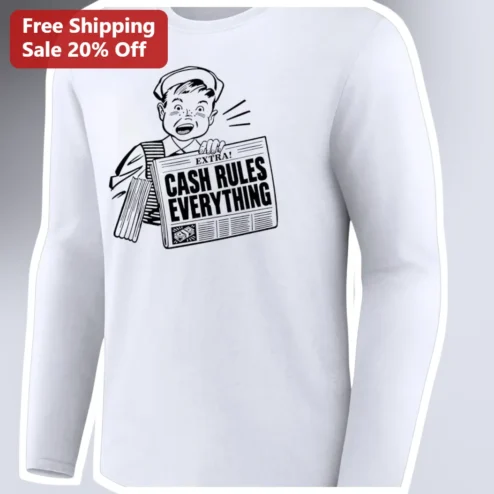Cash Rules Everything Long Sleeve Tee C.R.E.A.M. Hip Hop Vintage Comic Graphic Shirt