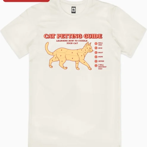 Cat Petting Guide How To Cuddle Your Cat Funny Graphic Tee for Cat Lovers