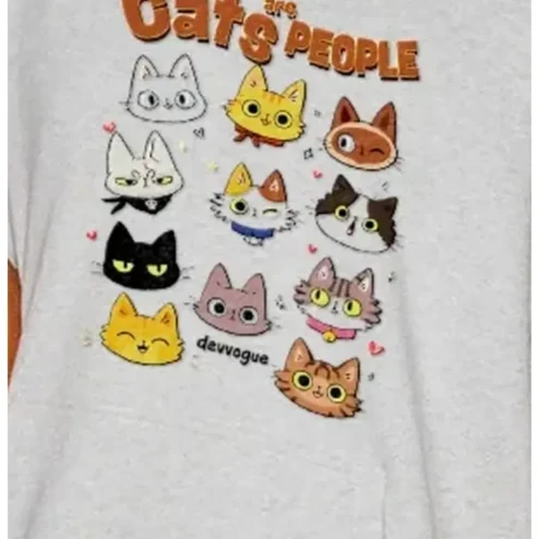 Cats Are People Too Graphic Tee for Cat Lovers, Cute Kawaii Cats Gift