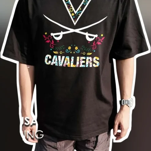 Cavaliers Floral Sword Vintage Graphic Tee for Men Women Game Day Gift