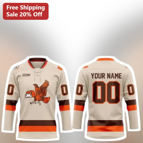 CCHA Hockey Jersey Custom Name Personalized Eagle Mascot Team Uniform