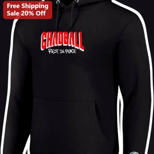 CHADBALL REST IN PEACE Hoodie Funny Meme Gamer Gift Black Pullover Sweatshirt