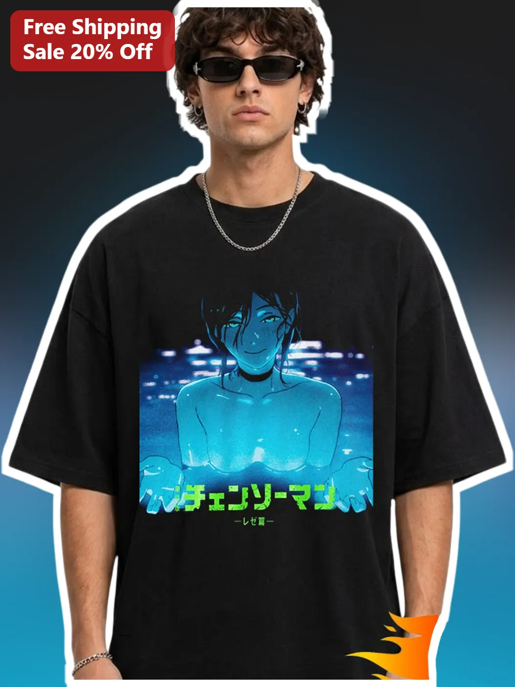 Chainsaw Man Reze Arc Graphic Tee Anime Streetwear Cotton Shirt