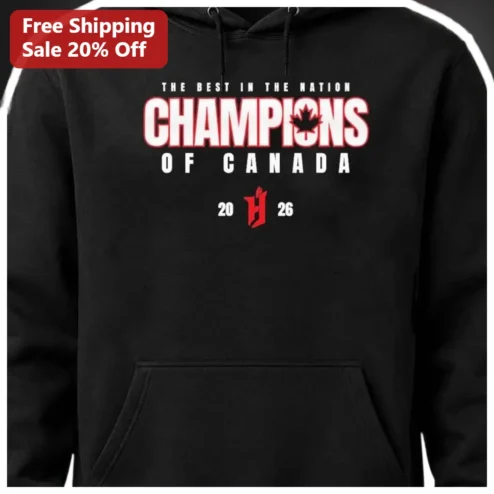 Champions of Canada Hoodie The Best in the Nation Canadian Sports Fan Apparel available at our Chicago, Illinois warehouse