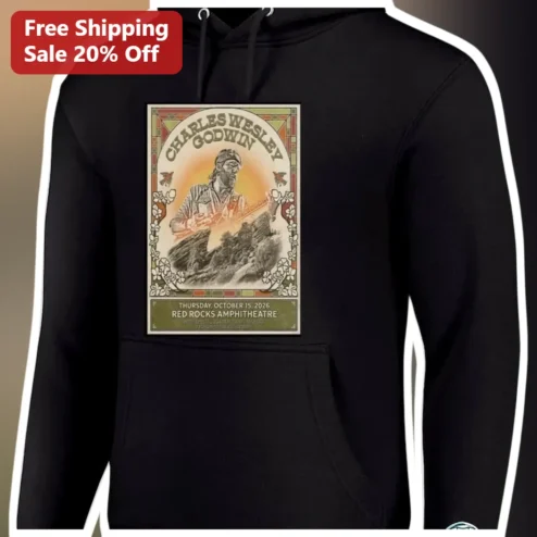 Charles Wesley Godwin Red Rocks Amphitheatre Hoodie Vintage Concert Poster Country Folk Music Merch