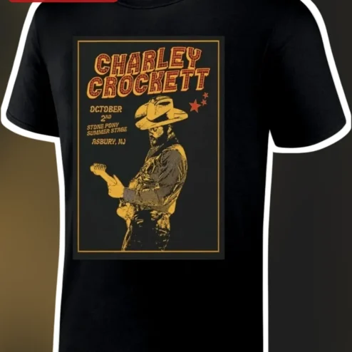 Charley Crockett Stone Pony Summer Stage Asbury NJ Concert Tee