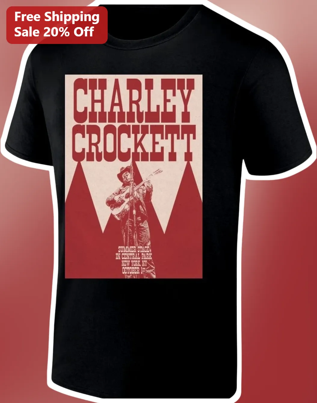 Charley Crockett Summer Stage Central Park New York October 1st Vintage Concert Graphic Tee