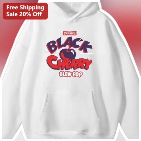 CHARMS Black Cherry Blow Pop Hoodie Retro Candy Lover Gift Apparel