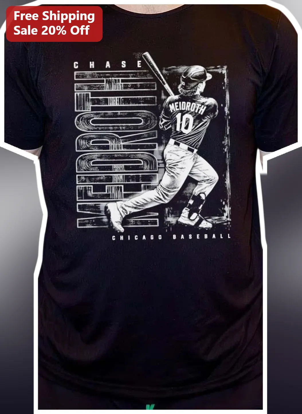 Chase Meidroth Chicago Baseball Tee Vintage Distressed White Sox Rookie Fan Gift Apparel